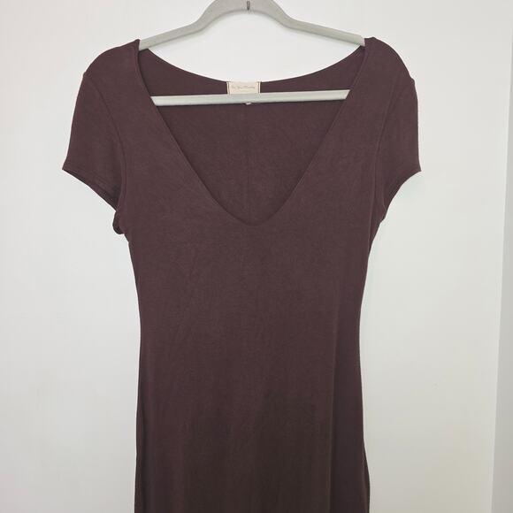 Vintage Y2K 00s See You Monday Large Brown Stretch Bodycon Dress - Picture 3 of 9